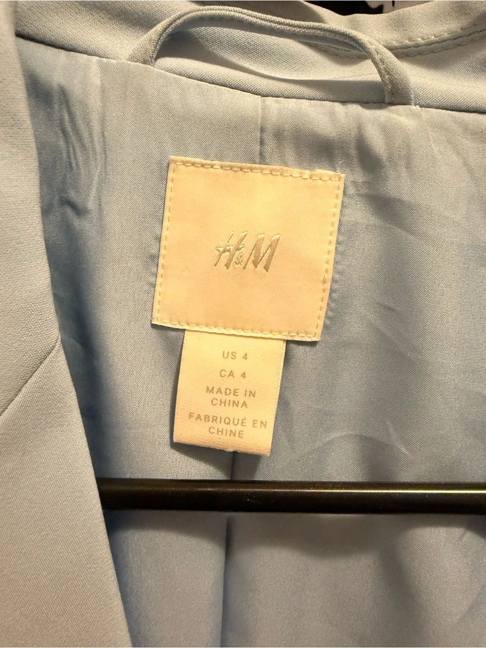 H&M Pale Blue Women's Tailored Blazer - Picture 3 of 3